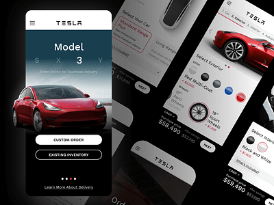 Tesla Mobile Website animation case study design interaction design interface mobile tesla ui ux website