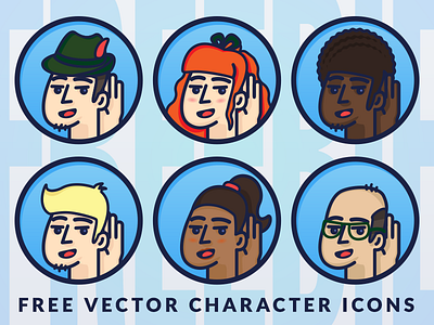 Freebie! Vector Characters Icons EPS characters design ear face free freebie graphics hand head icons illustration vector