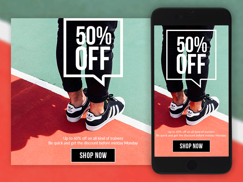 Newsletter Email Template animated clothes email gif mobile newsletter sale shoes template