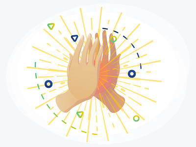High Five Power future hands high five illustration light picture power shine vector web
