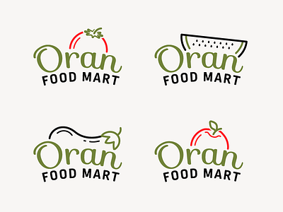 Quick Food Mart Logo draft food fruits graphics grocery illustration logo logotype mart olive vector vegetables