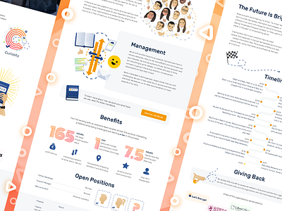 Corporate Website Pages blue corporate design graphics illustration landing orange ui ux vector web website