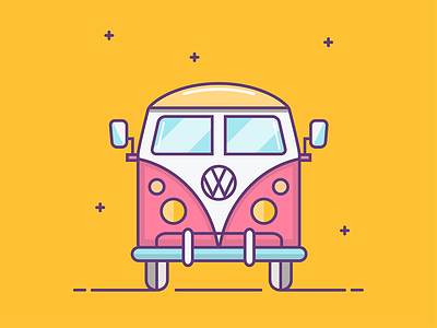 Car car color creative design graphic design happy icon illustration inspiration travel van volkswagen