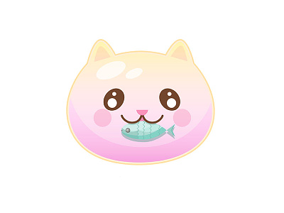 Cat 🐈 cat design fish fun happy illustration smile sticker