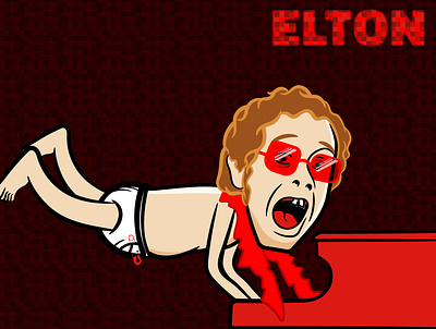 Elton Baby babies baby cartoon diaper elton john legends music piano rock and roll