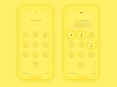 Neumorphism - Lock Screen 2020 trend design experimental minimal monotone neumorphic ui design uiux