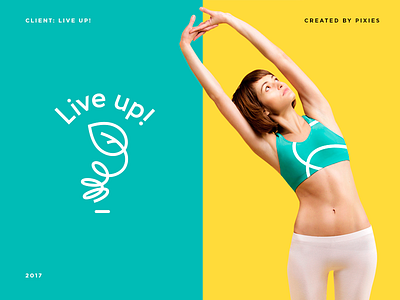Live Up! food girl green healthy identity life lifestyle live logo longevity photo sport