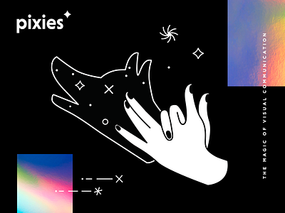 Pixies Dog design dog graphic magic metallic shadow star