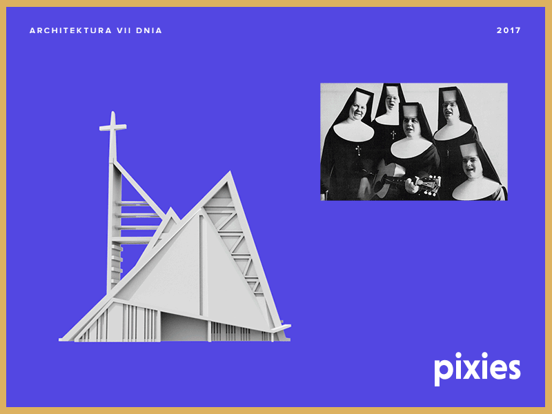 Architecture of the 7-th Day 3d architecture charch color icon nun sister