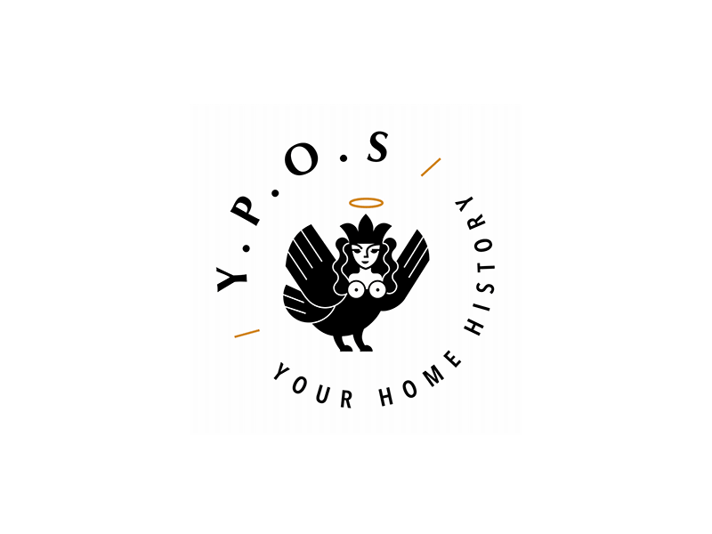 Logo for home accessories brand Y.P.O.S. animation bird brand gamayun home logo mythology russia siren slavic woman