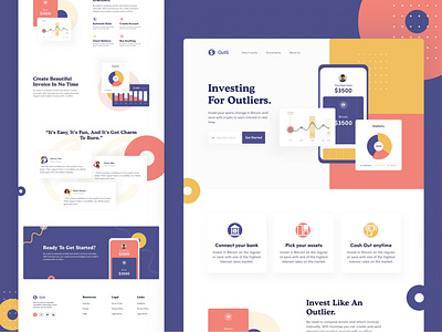 Invest - Landing Page Design Concept app app landing app landing page app website applications chart colorful design investment landing madeinwebflow ui ui elements uidesign uiux web web design webapp webflow website