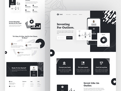 Black and White - Landing Page Design abstract banking black white black and white blackandwhite education investment landing landing page landingpage learning management pattern ui ux web design webdesign webflow website website design white