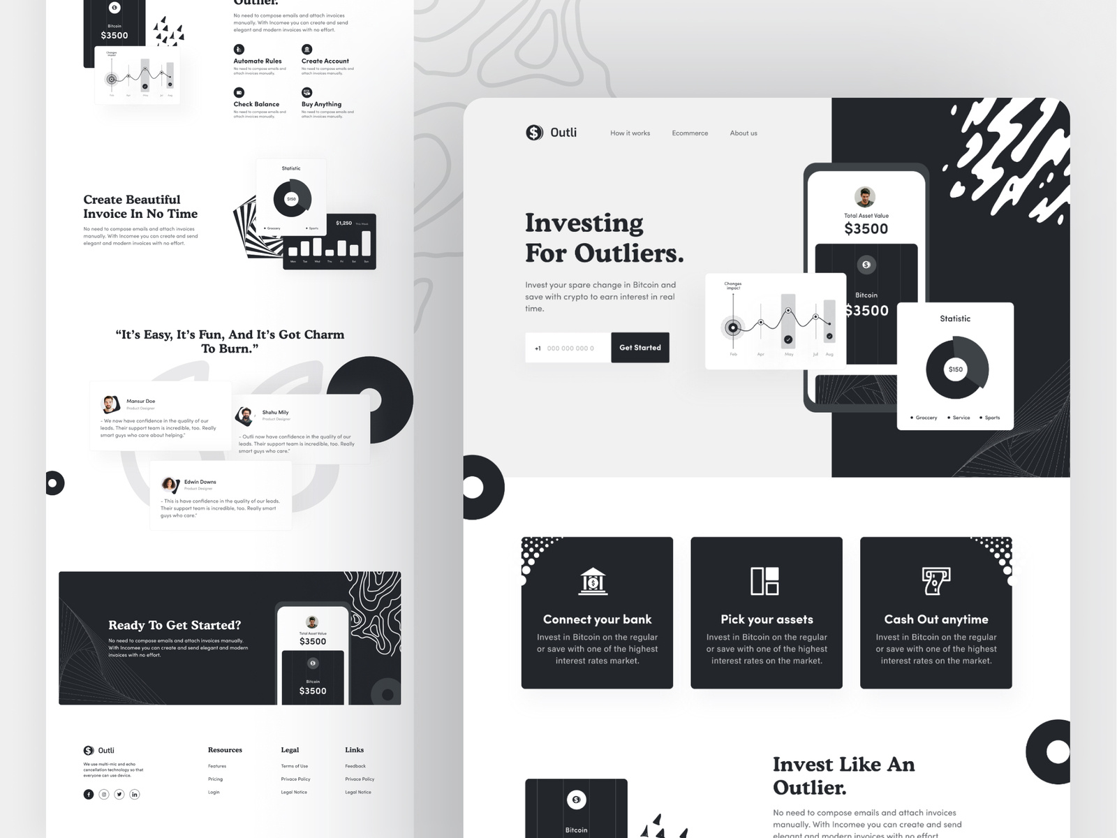 Black and White - Landing Page Design by Aminul Haque Chowdhury on Dribbble