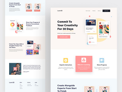 Learn30 - Learning Platform Landing Page b2b course courses design designer digital digital learning header landing landingpage learn online course online courses testimonial ui ux web web design webflow website