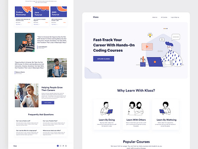 Klass - Online Courses Landing Page coding coding courses course courses design landing landingpage learning platform online class online course online courses online teaching ui ui ux uiinspiration web web design webflow website