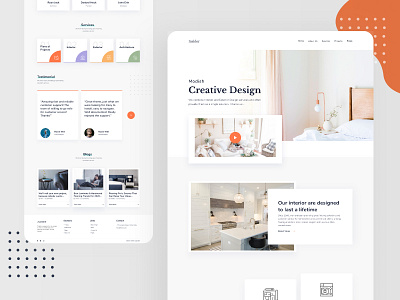 Interior Design - Landing Page Concept agency architecture branding business design interior landing typography ui ux web web design