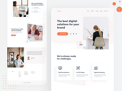 Agency Landing Page agency agency website branding branding design design designer developer landing landing page concept landingpage marketing agency redesign ui ux web web design website