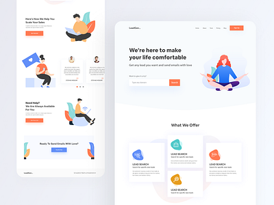 LeadGen - Landing Page Concept. agency business design designer developer illustration landing landing page concept landingpage lead lead generation ui ui ux web web design website