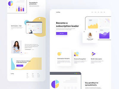 Landing Page Design - Website Redesign agency branding business chart design landing landing page concept landingpage redesign saas design saas landing page subscription ui ui ux web web design webapp webflow website