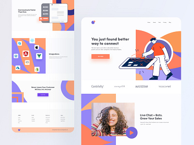 Saas Landing Page Design agency chat chat app chatbot chatbots design designer developer frontend illustration landing landing page concept ui ui ux ux uxui web web design webflow website