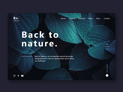 Back to Nature - estudo design interface redesign site ui ux web website