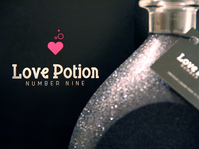 Love Potion logo bottle branding heart liquor logo love potion