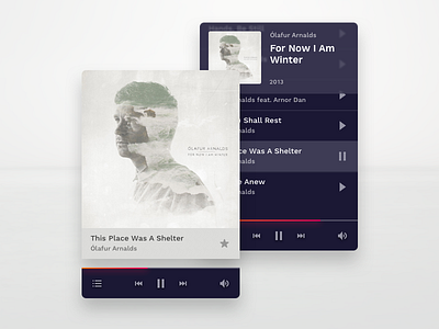 Day 008 / Music Player 009 arnalds dailyui list music olafur olafurarnalds play player songs widget