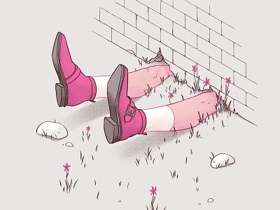 May art calendar calendar 2019 dribbble faceless graphic art halftone illustration line art may pink shoes texture wall witch