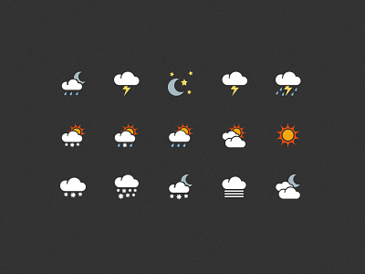 Weather icon clouds design flat icon style sun weather