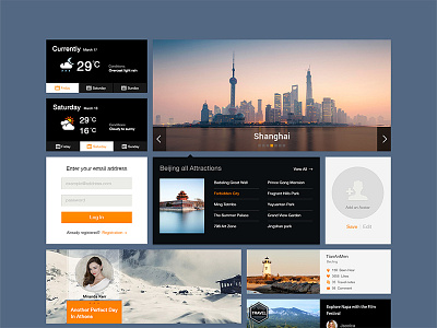 UI Kit design field flat header icon list mail metro style travel uikit web