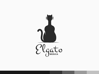 Elgato Musica animal cat clever creative guitar logo music plogged smart studio
