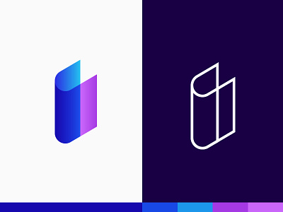 Immersive - Logo Option 1 branding technology book colourful beautiful bright creative smart clever gradient story edutechnology immersive playful people line logo brilliant mark icon brand portal visual plogged school class children typography i vr virtual reality learn