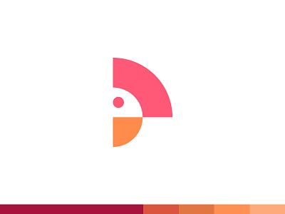 P for Parrot blue monogram app branding identity mark bright abstract fun clever smart creative geometric social monogram gradient colorful beautiful icon symbol brand logo minimal animal parrot plogged typography lettering logotype