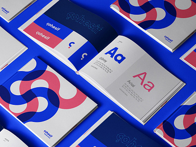 Cohesif Brand Guide brand book branding identity mark clever smart creative color blue wildwatermelon consultancy firm geometric social monogram logo logotype plogged question mark c style guide symbol lettering typography typography c