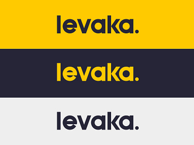 Levaka Logotype Variations brand identity mark clever smart creative ecommerce levaka logo logotype plogged simple symbol lettering typography wordmark yellow dark blue