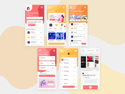 E-Learning App clean ui ecommerce elearning free illustration learning online learning skills udemy ui ui design uidesign