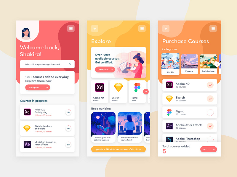 E-Learning App Closeup by Shakira Yanti on Dribbble