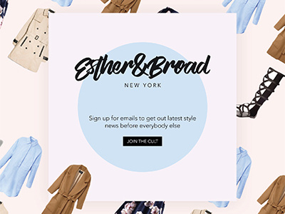 Newsletter/Social Media post for Esther&Broad fashion insta post instagram newsletter social media ui