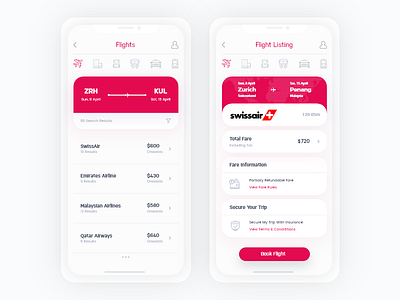 Travel + Booking App clean ui concept flight app flight concept ticket app ticket concept
