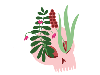 Skullflower illustration vector