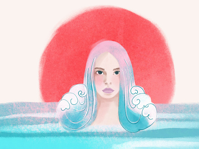 Marina digital drawing illustration