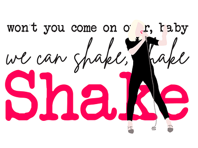 Shake it ON taylor swift text typography valentine vector vector illustration