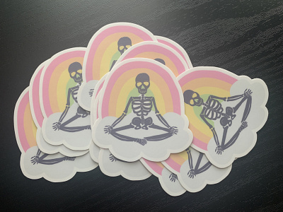 Zen Skeleton Sticker