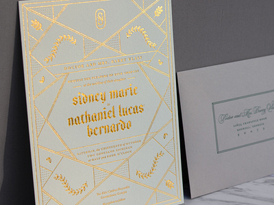 Gold Foil Wedding Invitation