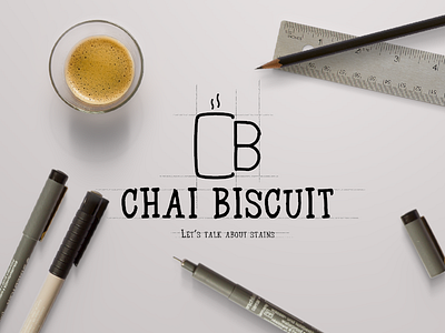 Chai Biscuit Logo biscuit chai biscuit clever logo coffee logo logo design monogram sketch tea