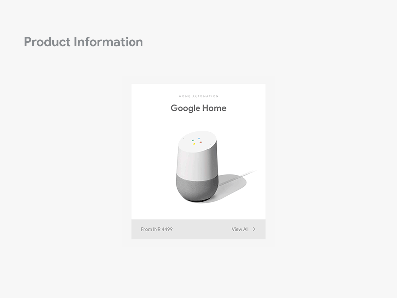 Product Information | Micro Interaction card ecomm ecommerce experience gif google home interaction design micro interaction product shop shopping ux