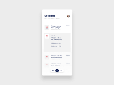Sessions screen for event app app blue clean conference event ios minimal schedule session simple ui welcome