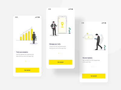 Onboarding for career event android app application cards career clean design education education app event illustration ios minimal onboarding splash screen ui university ux welcome