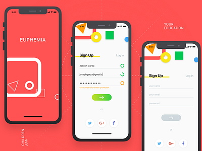 Education app /sign up screen/ app application design education ios iphone x layout mockup sign up ui ux