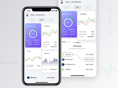 CryptoLP app app app design clean crypto cryptocurrency dashbaord design interface ios iphone x liquidity minimal mockup ui ux